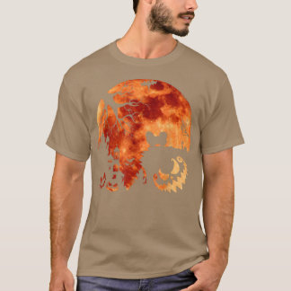 Pekingese And Moon Halloween Costume Pumpkin Dog L T-Shirt