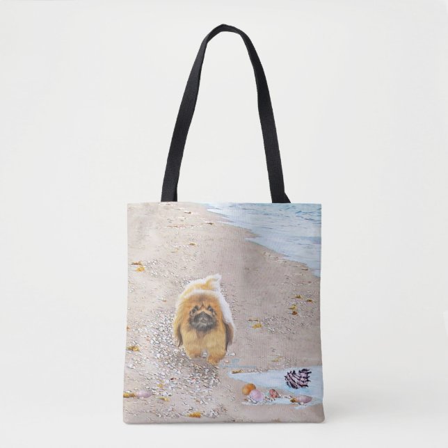 Pekingese at the Beach Tote Bag (Front)