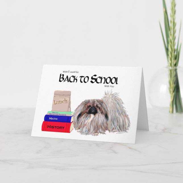 Pekingese Back to School Greeting Card (Front)