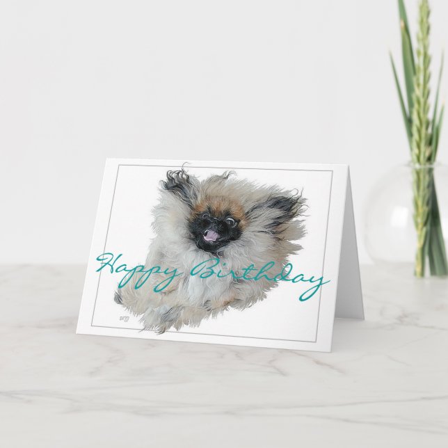 Pekingese Birthday Greeting Card (Front)