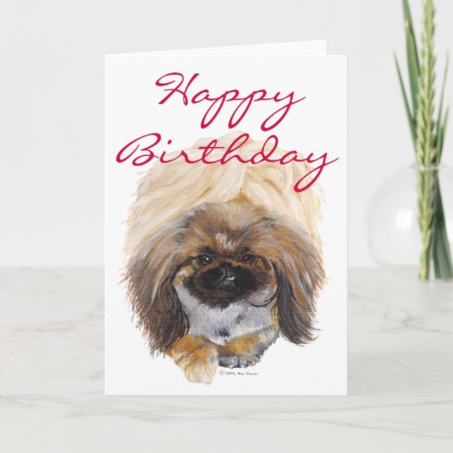 Pekingese Birthday Greeting Card (Front)