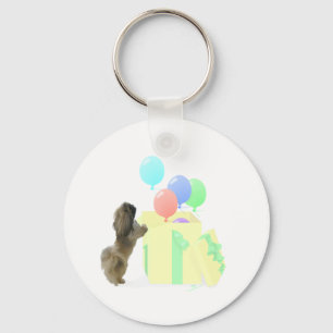 Pekingese Celebration Balloons Key Ring