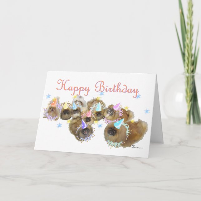 Pekingese Celebration Birthday Card (Front)