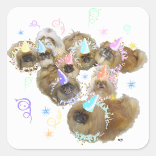 Pekingese Celebration Group Square Sticker