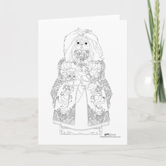 Pekingese Celestial With Pet Card (Front)