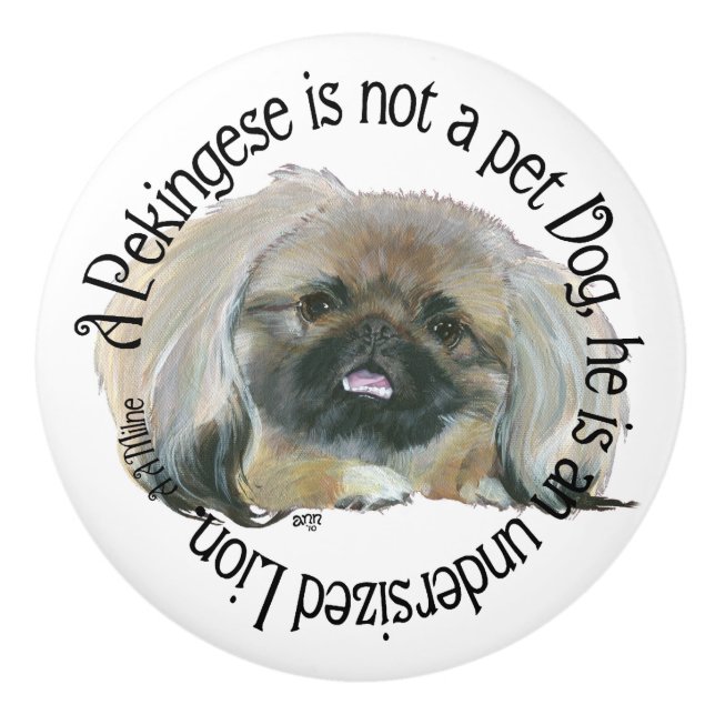 Pekingese Ceramic Knob (Front)