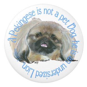 Pekingese Ceramic Knob