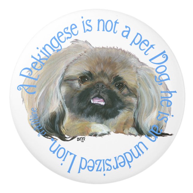 Pekingese Ceramic Knob (Front)