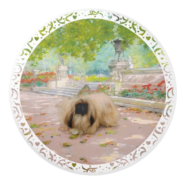 Pekingese Ceramic Knob (Front)
