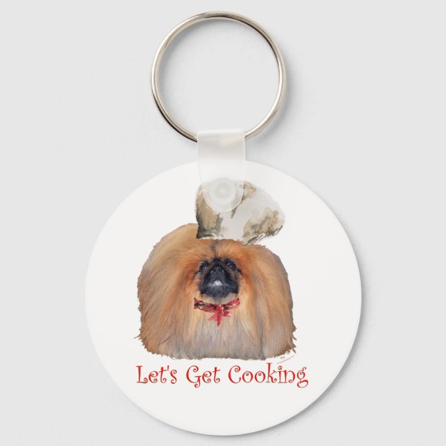 Pekingese Chef - Male Key Ring (Front)