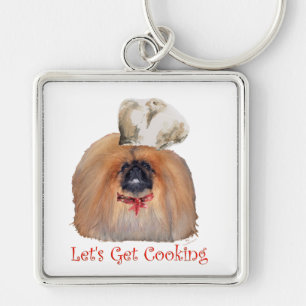 Pekingese Chef - Male Key Ring