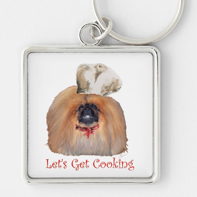 Pekingese Chef - Male Key Ring (Front)