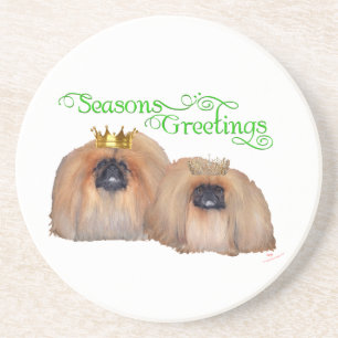 Pekingese Christmas Coaster