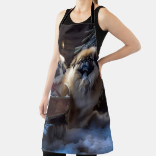 Pekingese Christmas Festive Season Apron