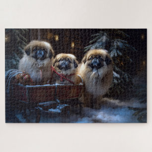 Pekingese Christmas Festive Season Jigsaw Puzzle