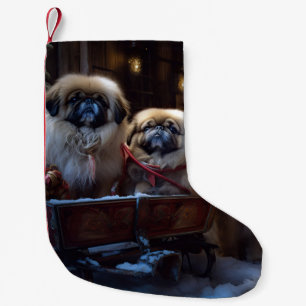 Pekingese Christmas Festive Season Small Christmas Stocking