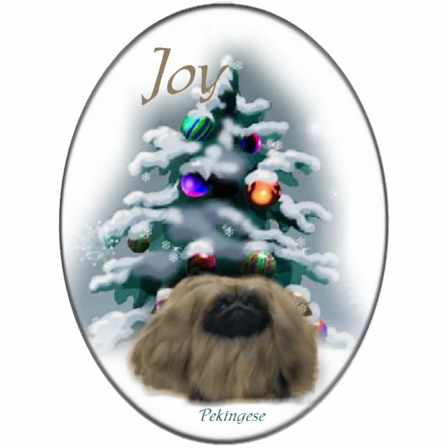 Pekingese Christmas Gifts Ornament Photo Sculpture Decoration (Front)