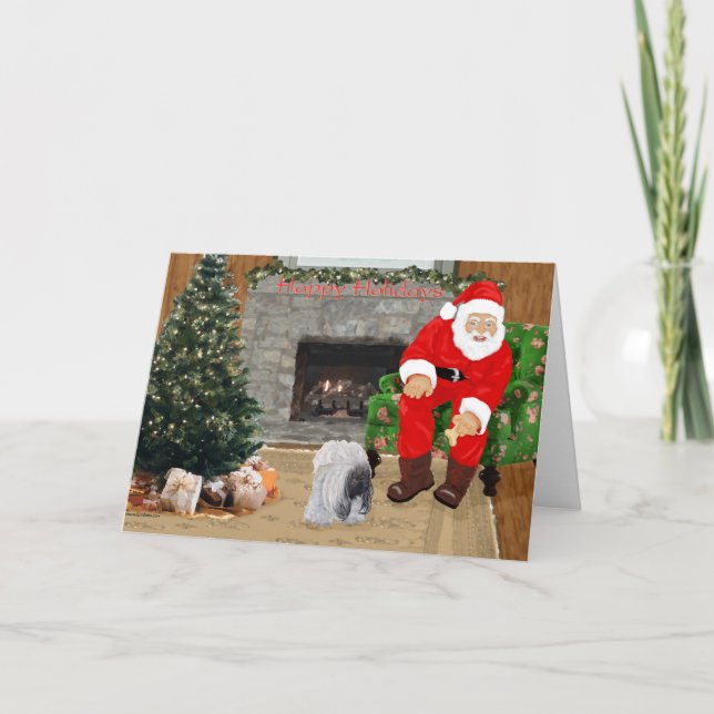 Pekingese Christmas Greeting Card (Front)