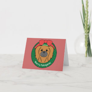 Pekingese Christmas Holiday Card