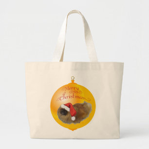 Pekingese Christmas Large Tote Bag