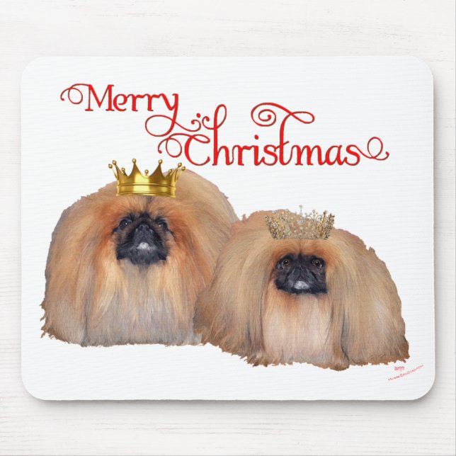Pekingese Christmas Mouse Mat (Front)