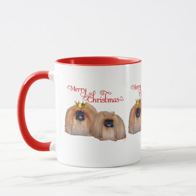Pekingese Christmas Mug (Left)
