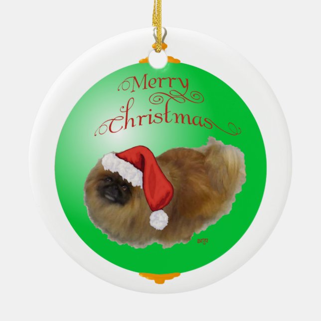 Pekingese Christmas Ornament (Back)