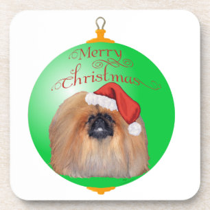 Pekingese Christmas Ornament Coaster