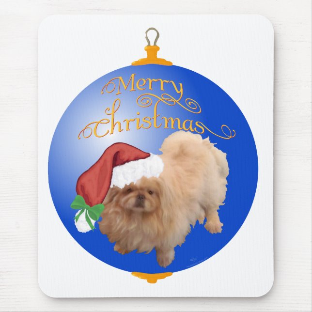 Pekingese Christmas Ornament Mouse Mat (Front)