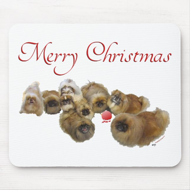 Pekingese Christmas Ornament Mouse Mat (Front)