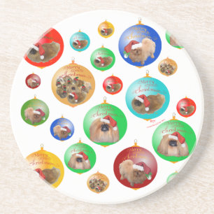 Pekingese Christmas Ornaments Coaster