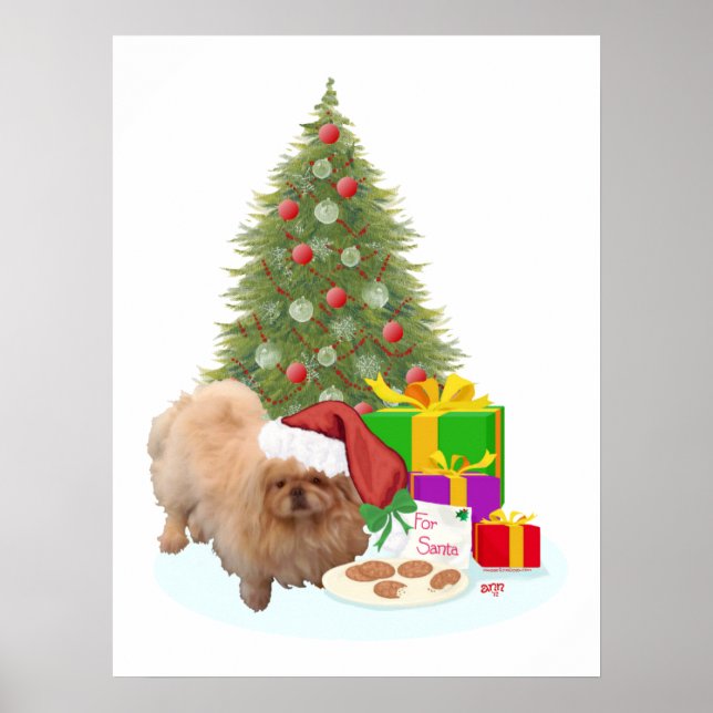 Pekingese Christmas Poster (Front)