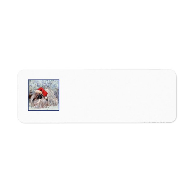 Pekingese Christmas Return Address Labels (Front)