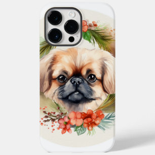 Pekingese Christmas Wreath Festive Pup Case-Mate iPhone 14 Pro Max Case