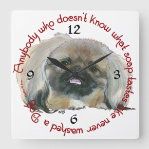 Pekingese Clock