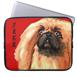 Pekingese Colour Block Laptop Sleeve