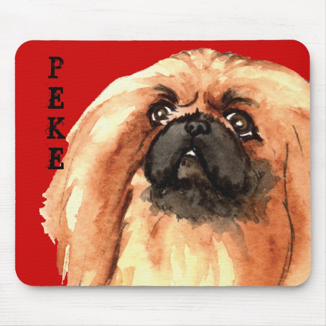 Pekingese Colour Block Mouse Mat (Front)