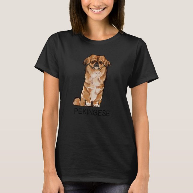 Pekingese Crazy Dog T-Shirt (Front)