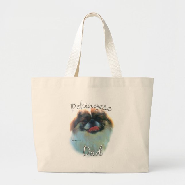 Pekingese Dad 2 Large Tote Bag (Front)