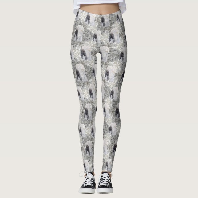 Pekingese Design Leggings (Front)