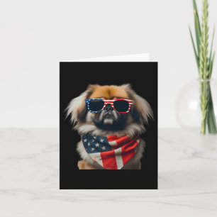 Pekingese Dog 4th Of July American Independence Da Card