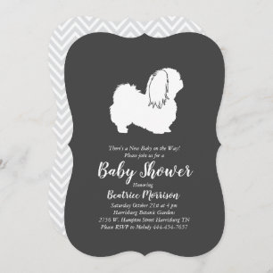 Pekingese Dog Baby Shower Neutral Invitation