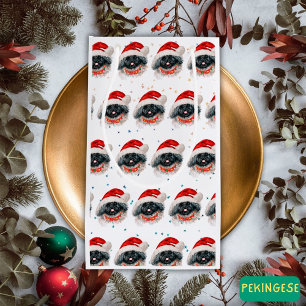 Pekingese Dog Breed Christmas Stars Small Gift Bag