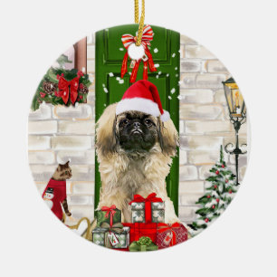 Pekingese Dog Christmas Ceramic Tree Decoration