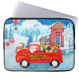Pekingese Dog Christmas Delivery Truck Snow Laptop Sleeve
