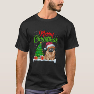 Pekingese Dog Christmas Tree Lights Xmas Pekingese T-Shirt