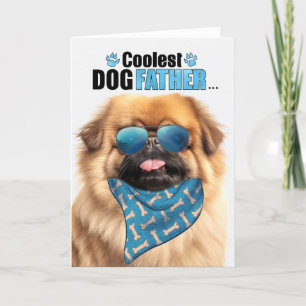 Pekingese Dog Coolest Dad Ever Father's Day Holiday Card