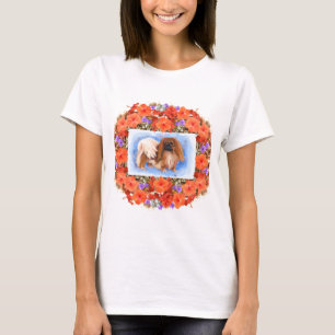 Pekingese Dog Floral T-Shirt