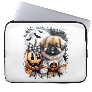 Pekingese Dog Halloween Square Laptop Sleeve