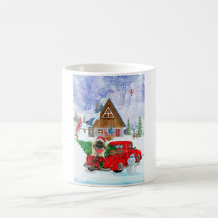 Pekingese Dog In Christmas Delivery Truck Snow  Coffee Mug
